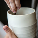 Sally Bertram at work in her studio 2019